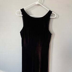 Express Black Velvet Dress with Deep V Back | Extra Small